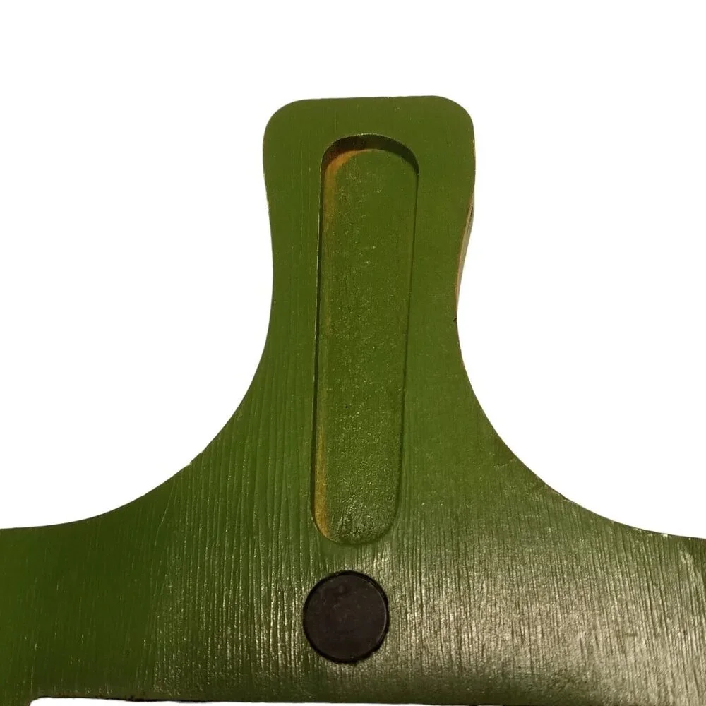 Cheese Board Vintage 70s Wood Ceramic Trivet‎ Cutting Avocado Green Knife